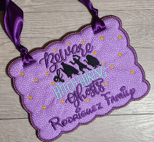 Custom Stroller Sign, Hitch Hiking Ghost Stroller Tag, Vacation stroller locator, Disney Stroller Sign, Haunted Mansion Stroller Sign, Amusement Stroller sign.