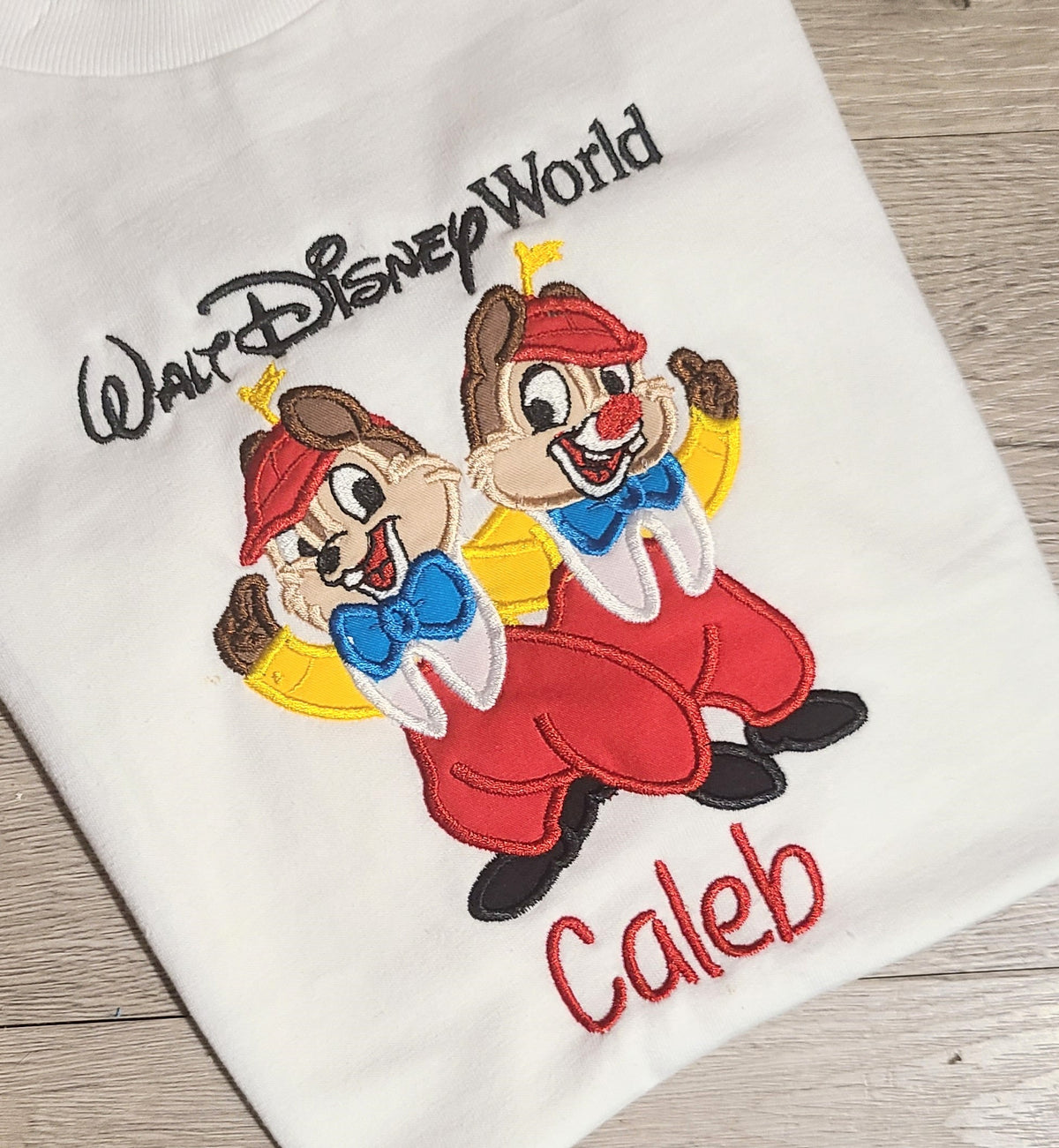 Chip and Dale Vacation Applique Shirt, Tweedledee and Tweedledum Embroidered Custom Kids Shirt, Disney Applique Embroidered T-Shirt, Personalized T-Shirt