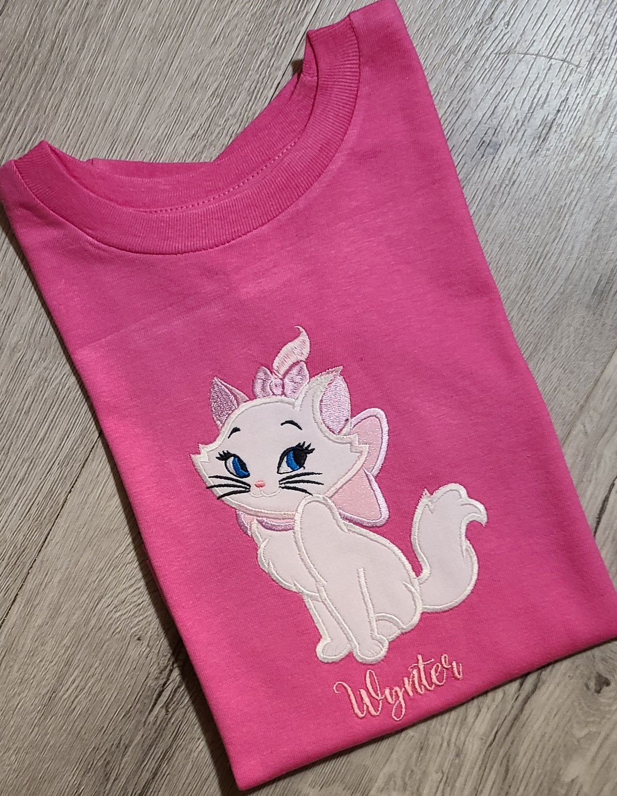 Marie Vacation Applique Shirt, Marie Embroidered Custom Kids Shirt, Marie Disney Applique Embroidered T-Shirt, Personalized T-Shirt