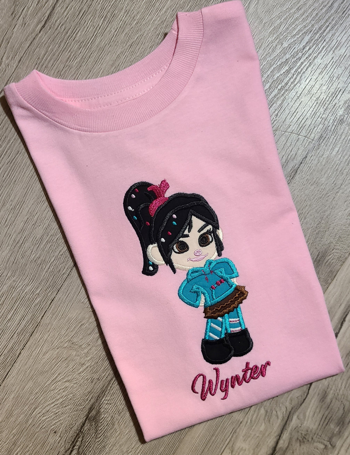 Vanellope Wreck it Ralph Vacation Applique Shirt, Vanellope Embroidered Custom Kids Shirt, Vanellope Disney Applique Embroidered T-Shirt, Personalized T-Shirt