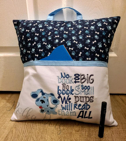 Blues Clues Pocket Pillow, Book Pillow, Reading Pillow, Childrens Pocket Pillow, Kids Book Pillow, Childrens Reading Pillow