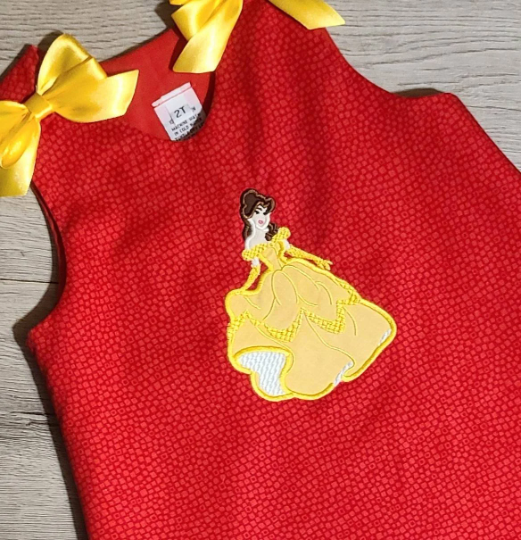 Applique A-line Dress with Belle and free personalization