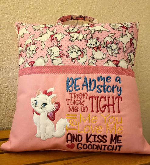 Marie Pocket Pillow, Book Pillow, Reading Pillow, Childrens Pocket Pillow, Kids Book Pillow, Childrens Reading Pillow