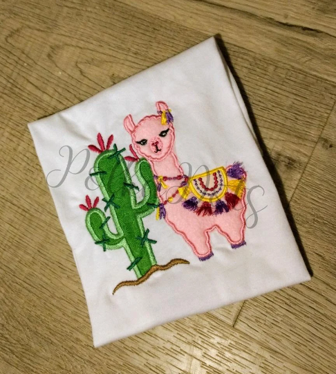 Llama Birthday Shirt, Llama Birthday shirt with fringe, Custom Made Llama Birthday Shirt, free personalization, applique birthday shirt