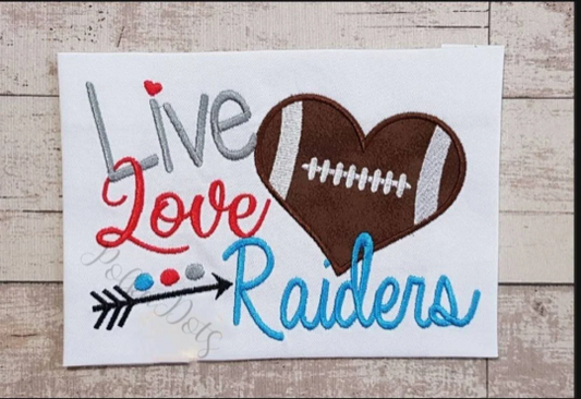Live Love Sports Shirt, Football Shirt, and High School, College or Pro team name