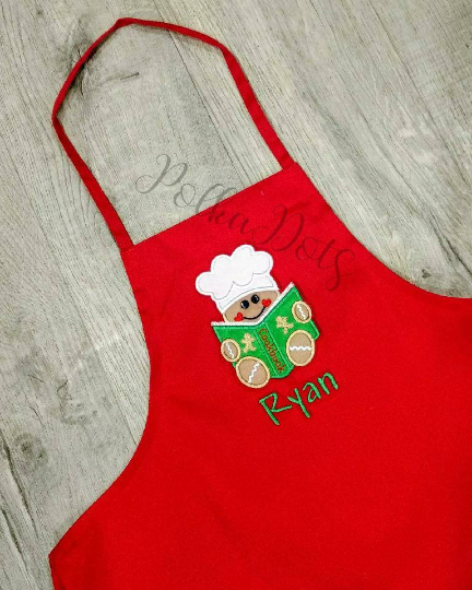 Personalized Kids Apron - Christmas Kids Apron, Baking Apron, Chef Apron, Baking Mixer Apron