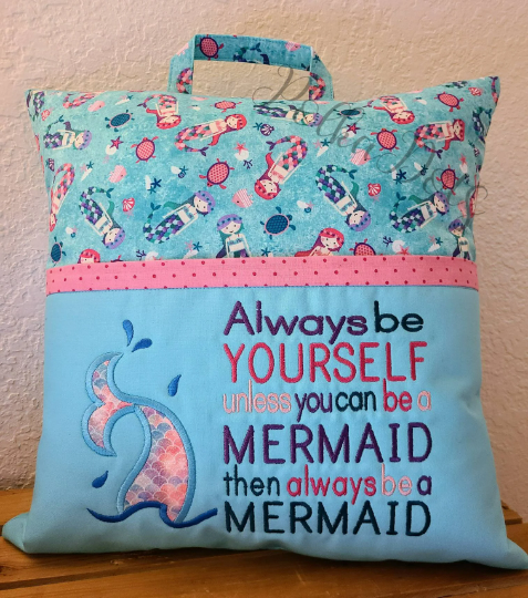Pocket Pillow, Book Pillow, Reading Pillow, Mermaid Pocket Pillow, Mermaid Book Pillow, Mermaid Reading Pillow