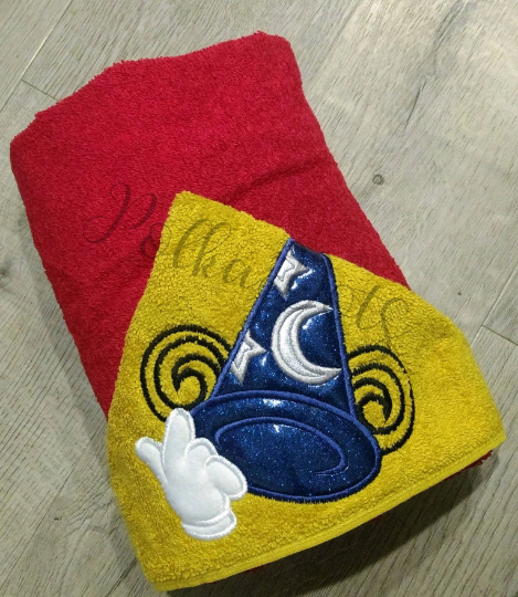 Hooded Towel, Sorcerer Mickey Hooded Towel, Sorcerer Mickey Hat Hooded Towel